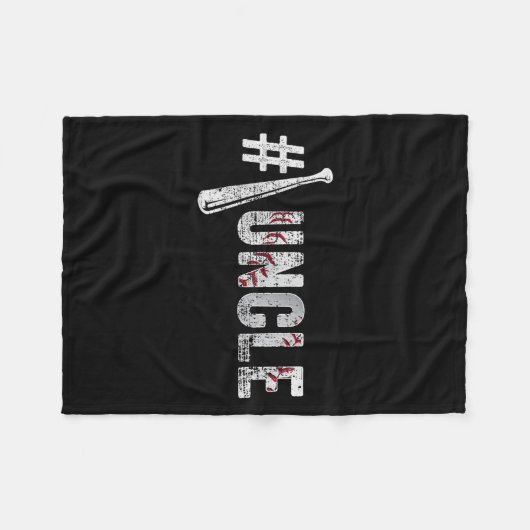 Number One Baseball Uncle Fathers Day Funny Baseba Fleecedecke (Vorderseite (Horizontal))