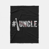 Number One Baseball Uncle Fathers Day Funny Baseba Fleecedecke (Vorderseite)
