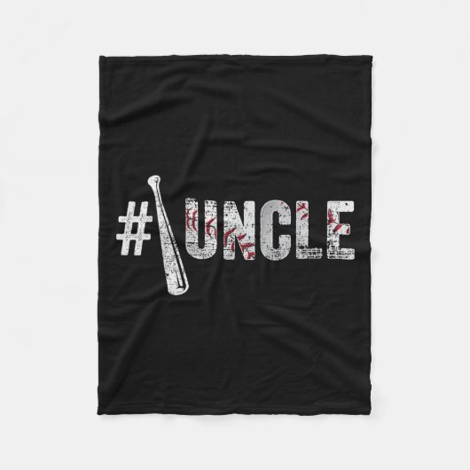 Number One Baseball Uncle Fathers Day Funny Baseba Fleecedecke (Vorderseite)