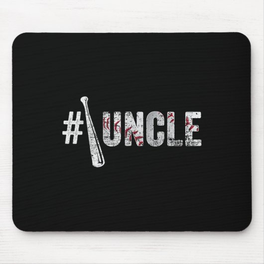 Number One Baseball Uncle Fathers Day Funny Baseba Mousepad (Vorne)