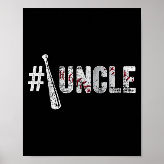 Number One Baseball Uncle Fathers Day Funny Baseba Poster (Vorne)