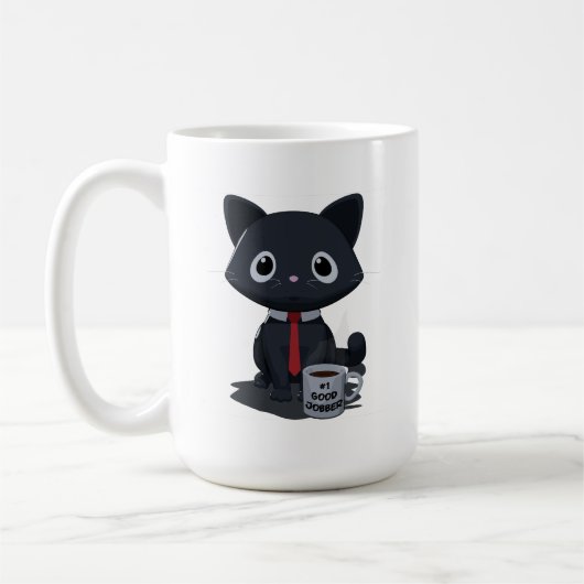 Number One Good Jobber Cat Mug Kaffeetasse (Links)