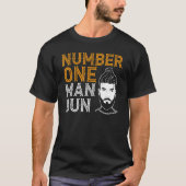 Number One Man Bun Knot Hairstyle Man Bun T-Shirt (Vorderseite)
