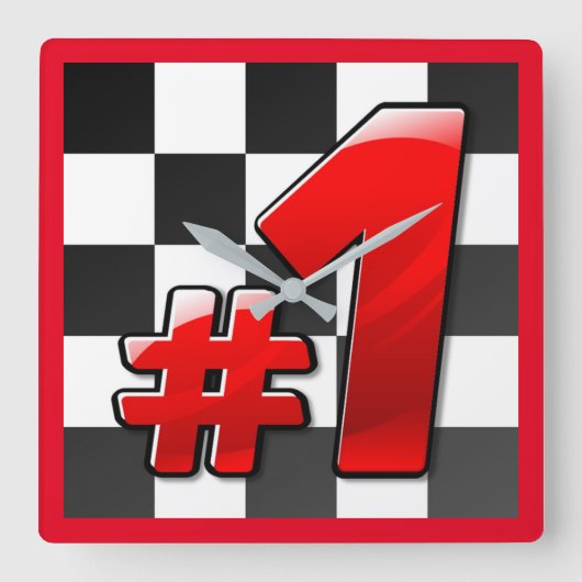 NUMBER ONE QUADRATISCHE WANDUHR (Vorderseite)