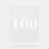 Number Simple Modern White Typografy text Acrylschild (Vorderseite)