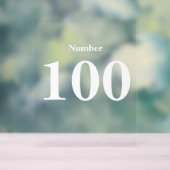 Number Simple Modern White Typografy text Acrylschild (Neutral)