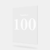 Number Simple Modern White Typografy text Acrylschild (Winkel)