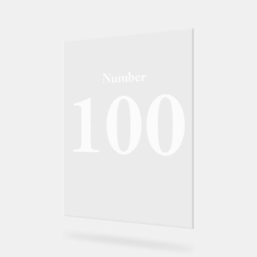 Number Simple Modern White Typografy text Acrylschild (Winkel)