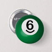 Number Six Green Pool Ball Button (Vorne & Hinten)