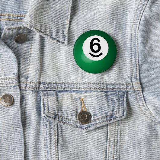 Number Six Green Pool Ball Button (Beispiel)
