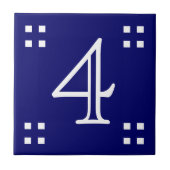 Number Tile - Handwerker White on Blue Fliese (Vorderseite)