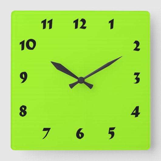 Numberbare Neon Bright Green Uhr (Vorderseite)