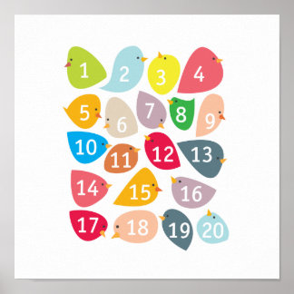 Numberbirbys. Dekor im Kinderzimmer. Poster