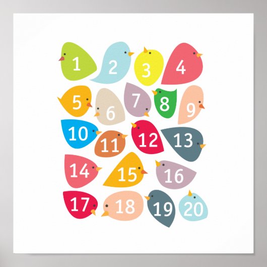 Numberbirbys. Dekor im Kinderzimmer. Poster (Vorne)