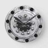 Numbered 18 Wheelin' Clock Runde Wanduhr (Vorderseite)