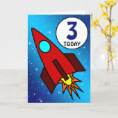 Numbered Birthday Rocket Ship Karte (Gelbe Blume)
