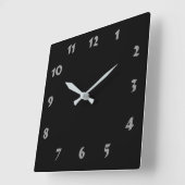 Numbered Black Clock Quadratische Wanduhr (Winkel)