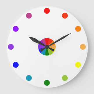 Numberless RYB Color Wheel Clock-3 Große Wanduhr