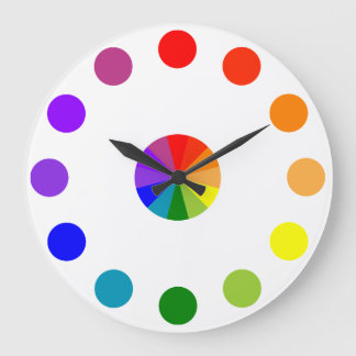 Numberless RYB Color Wheel Clock-4 Große Wanduhr