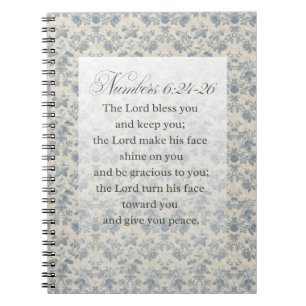 Numbers 6:24-26 Bibelvers-Kunst Notizblock