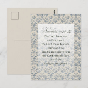 Numbers 6:24-26 Bibelvers-Kunst Postkarte