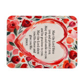 Numbers 6:24-26 Herzen und Blumen Flexibler Magnet (Horizontal)