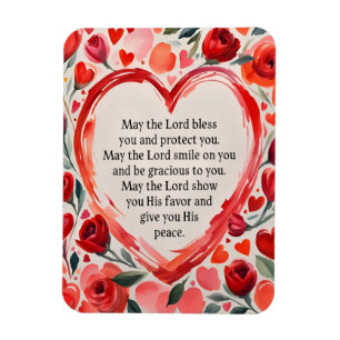 Numbers 6:24-26 Herzen und Blumen Flexibler Magnet
