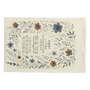 Numbers 6:24–26 Priesterlicher Segen Vintage Flora Kissenbezug