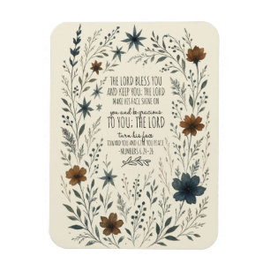 Numbers 6:24–26 Priesterlicher Segen Vintage Flora Magnet