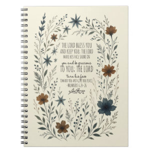 Numbers 6:24–26 Priesterlicher Segen Vintage Flora Notizblock