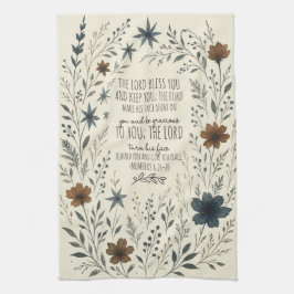 Numbers 6:24–26 Priestly Blessing Vintage Floral Geschirrtuch