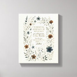 Numbers 6:24–26 Priestly Blessing Vintage Floral Leinwanddruck