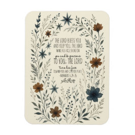Numbers 6:24–26 Priestly Blessing Vintage Floral Magnet