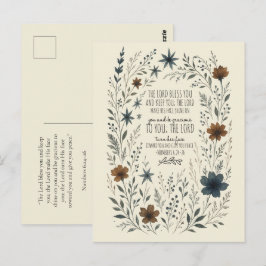 Numbers 6:24–26 Priestly Blessing Vintage Floral Postkarte