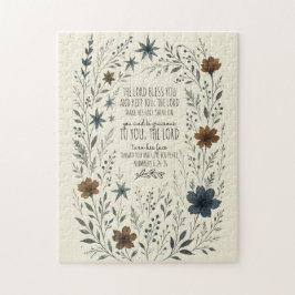 Numbers 6:24–26 Priestly Blessing Vintage Floral Puzzle