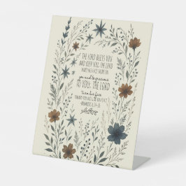 Numbers 6:24–26 Priestly Blessing Vintage Floral Sockelschild