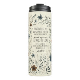 Numbers 6:24–26 Priestly Blessing Vintage Floral Thermosbecher