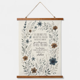 Numbers 6:24–26 Priestly Blessing Vintage Floral Wandteppich Mit Holzrahmen