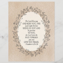 Numbers 6:24–26 The Lord Bless You Neutral Vintage