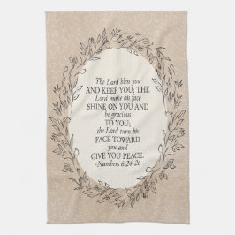 Numbers 6:24–26 The Lord Bless You Neutral Vintage Geschirrtuch