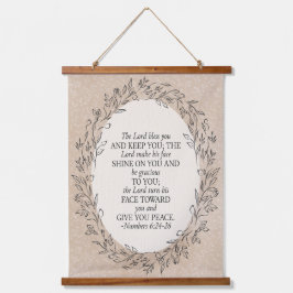 Numbers 6:24–26 The Lord Bless You Neutral Vintage Wandteppich Mit Holzrahmen