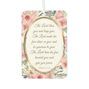 Numbers 6:24-26 The Lord Bless You Pink Floral Autolufterfrischer