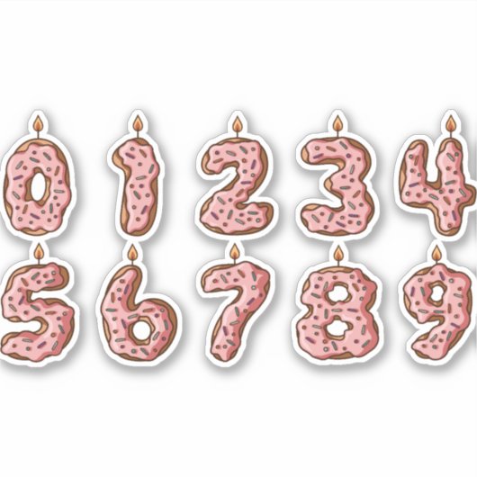 NUMBERS BIRTHDAY CANDLES SET AUFKLEBER (Vorderseite)
