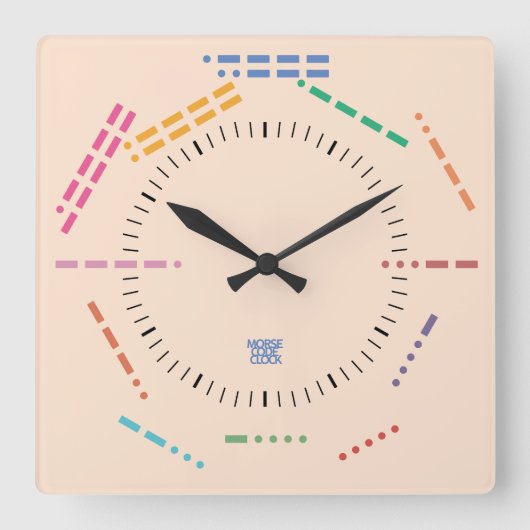 NUMBERS CODE MORSE CLOCK BY MASANSER PIXELAT QUADRATISCHE WANDUHR (Vorderseite)