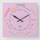 NUMBERS CODE MORSE CLOCK BY MASANSER PIXELAT QUADRATISCHE WANDUHR (Vorderseite)