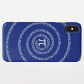 Numbers Spiral for Pi on Navy Blue Case-Mate iPhone Hülle (Rückseite (Horizontal))
