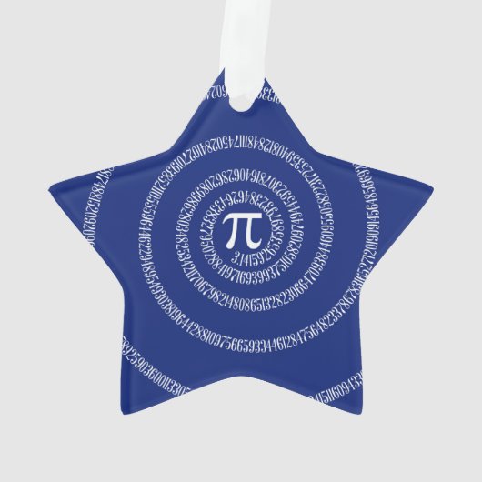 Numbers Spiral for Pi on Navy Blue Ornament (Rückseite)