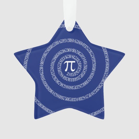 Numbers Spiral for Pi on Navy Blue Ornament (Vorderseite)