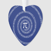 Numbers Spiral for Pi on Navy Blue Ornament (Vorderseite)