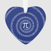 Numbers Spiral for Pi on Navy Blue Ornament (Vorderseite)